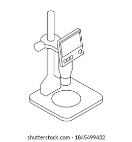 Microscope vector icon.Isometric vector icon isolated on white background microscope.