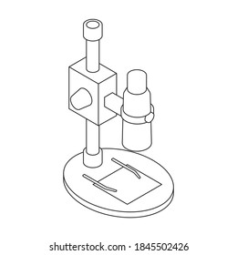 Microscope vector icon.Isometric vector icon isolated on white background microscope.