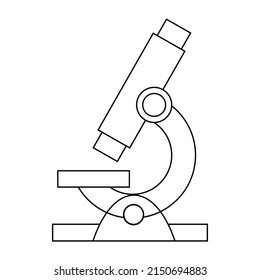 microscope vector icon,microscope lab icon line on white background - Shutterstock ID 2150694883