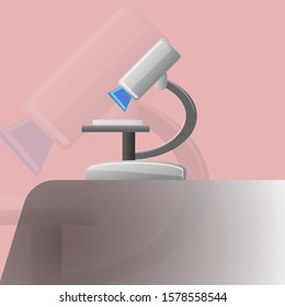microscope vector illustration in flat design, cartoon style.