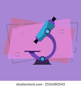 Microscope vector illustration. Laboratory, analysis, research. Medical items concept. Vector illustration can be used for topics like medicine, chemistry, microbiology