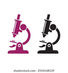 Microscope vector illustration silhouette with color versions