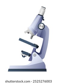 Microscope vector illustration. Used for scientific research and magnifying objects in biology or chemistry labs