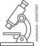 microscope vector line art on white background