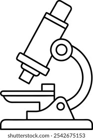 microscope vector line art on white background