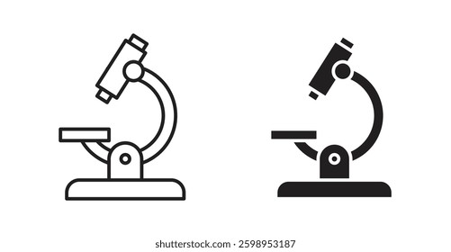 Microscope vector line icon illustration collection.