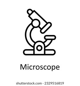 Microscope Vector  outline Icon Design illustration. Medical and Health Symbol on White background EPS 10 File