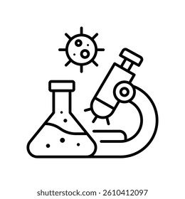 Microscope vector outline icon. EPS 10 file