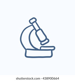 Microscope vector sketch icon isolated on background. Hand drawn Microscope icon. Microscope sketch icon for infographic, website or app.