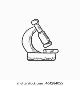 Microscope vector sketch icon isolated on background. Hand drawn Microscope icon. Microscope sketch icon for infographic, website or app.
