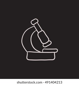 Microscope vector sketch icon isolated on background. Hand drawn Microscope icon. Microscope sketch icon for infographic, website or app.