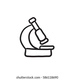 Microscope vector sketch icon isolated on background. Hand drawn Microscope icon. Microscope sketch icon for infographic, website or app.
