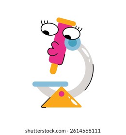 Microscope vector Sticker. Eps 10 file