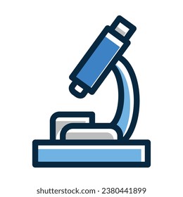 Microscope Vector Thick Line Filled Dark Colors Icons For Personal And Commercial Use.

