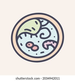 Microscope view color vector doodle icon design