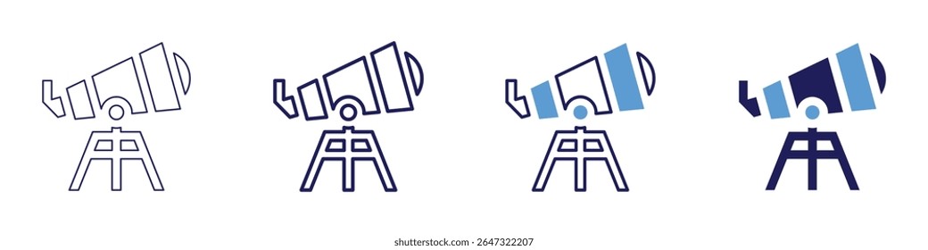 Microscope view icon in 4 different styles. Thin Line, Line, Bold Line, Duotone. Duotone style. Editable stroke.