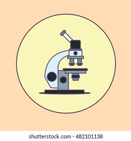 microscope vintage retro line art lab tools instrument of education microbiology