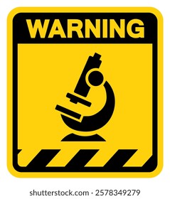 Microscope Warning Sign, Vector Illustration, Isolate On White Background Label.EPS10