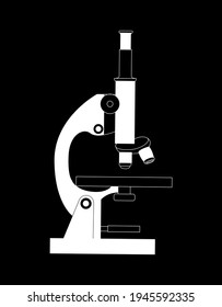 microscope white on black background