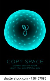 Microscope X-ray Fertilization close up vertical set, Sperm and Ovum blue color illustration isolated glow on dark background, with copy space