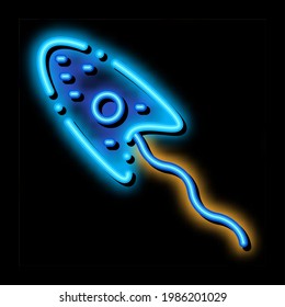 Microscopic Bacteria Germs neon light sign vector. Glowing bright icon transparent symbol illustration
