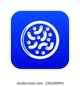 Microscopic bacteria icon blue vector isolated on white background