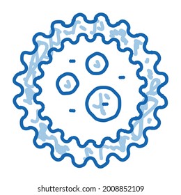 Microscopic Bacterium Microgerm sketch icon vector. Hand drawn blue doodle line art isolated symbol illustration