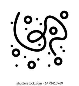Microscopic Bacterium Organism Vector Sign Icon Thin Line. Medicine Biologycal Bad Bacterium Linear Pictogram. Microbe Type Infection Biology Microorganism Contour Monochrome Illustration