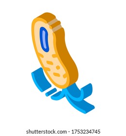 Microscopic Bacterium With Tails vector isometric sign. color isolated symbol illustration