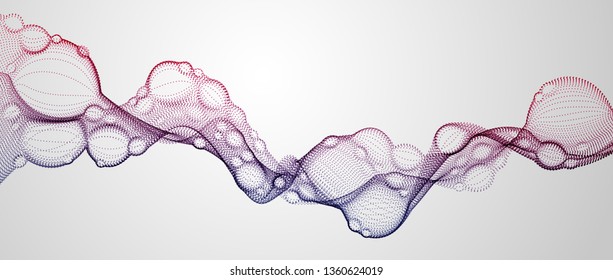 Microscopic biological mutation virus, abstract vector particles shape, nano medical technology, microbiology science fiction theme illustration.