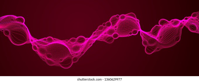 Microscopic biological mutation virus, abstract vector particles shape, nano medical technology, microbiology science fiction theme illustration.