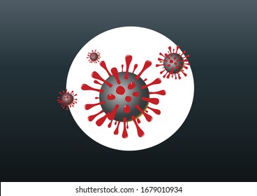 Microscopic Corona COVID-19 virus vector illustration.