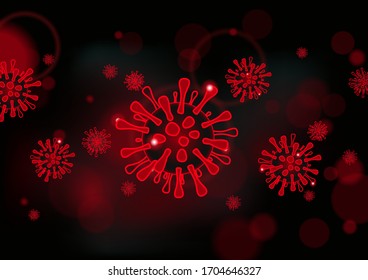 Microscopic Corona COVID-19 virus vector illustration.