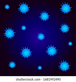 
Mikroskopische Koronavirus-Krankheit, dunkler Hintergrund