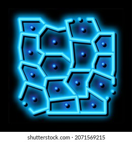 Vector de señal de luz de neón de la célula derm microscópica. Icono brillante ilustración de símbolo transparente