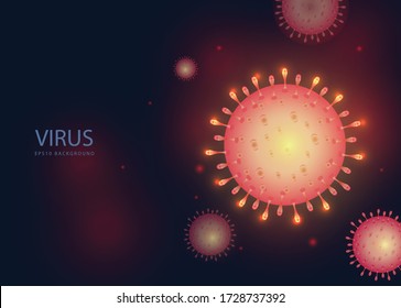 Mikroskopisch vergrößerter Korona-Virus-Hintergrund