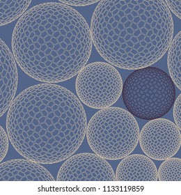 microscopic illustration with graphic spheres in blue shades