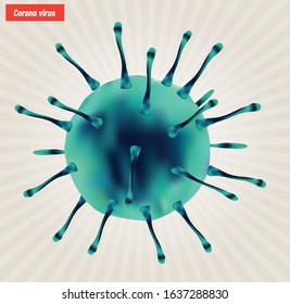 Microscopic image of Corona virus. Vector