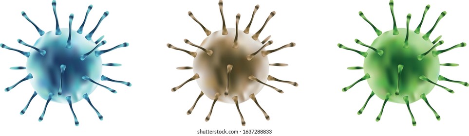Microscopic image of Corona virus. Vector
