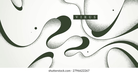 Microscopic look like vector abstract background, curvy lines in motion abstraction wallpaper, fluid lines and textures dynamic curves, lifeform microorganism.