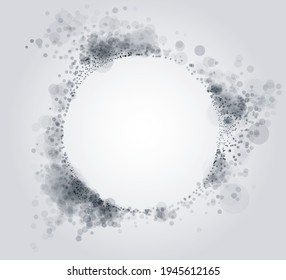 Microscopic style image with biological science theme vector illustration, round frame with copy space, abstract background with transparent and depth of field effect.