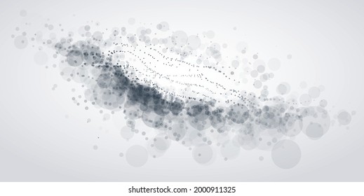 Microscopic style image with biological science theme vector illustration, abstract background with transparent and depth of field effect.
