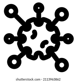 Microscopic view of coronavirus structure Layout logotype