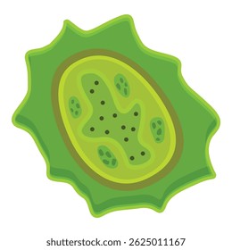Microscopic view of a dangerous green virus cell spreading and replicating