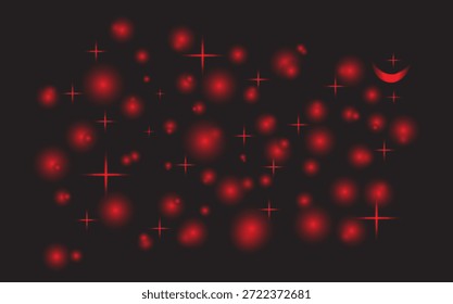 Mikroskopische Ansicht von roten fluoreszierenden Zellen auf schwarzem Hintergrund