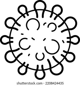 Microscopic view of rotavirus vector line icon design, Biochemistry symbol, Biological processes Sign, bioscience and engineering stock illustration, Green Bacterium Concept