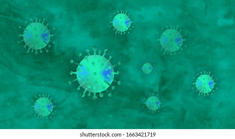 Mikroskopische Darstellung des Wuhan-Corona-Virus covid19.