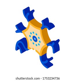 Microscopic Virus Bacterium vector isometric sign. color isolated symbol illustration