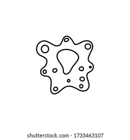 Microscopic virus icon. Disease pathogen, coronavirus infection symbol. Bacteria, microbe sign. Microbiology, germs, cell biology concept. Line icon design for modern web and mobile concept. 