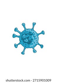 microscopic virus illustration on clean white background
